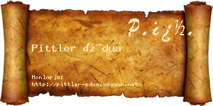 Pittler Édua névjegykártya